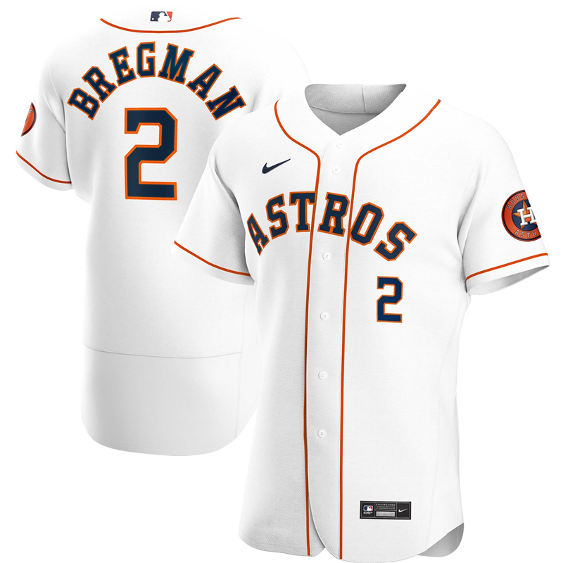 2020 MLB Men Houston Astros #2 Alex Bregman Nike White Home 2020 Authentic Player Jersey 1